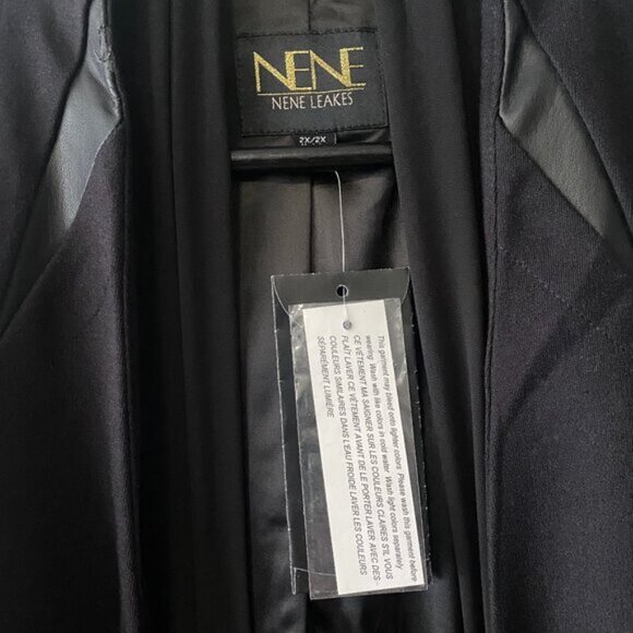 Nene Leakes Black Button Clure Vest With Long Sheer Fabric - Picture 4 of 13